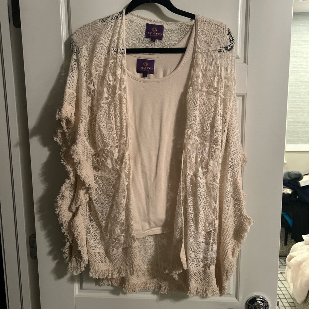 Elegant Lace Women Sweater - Cream